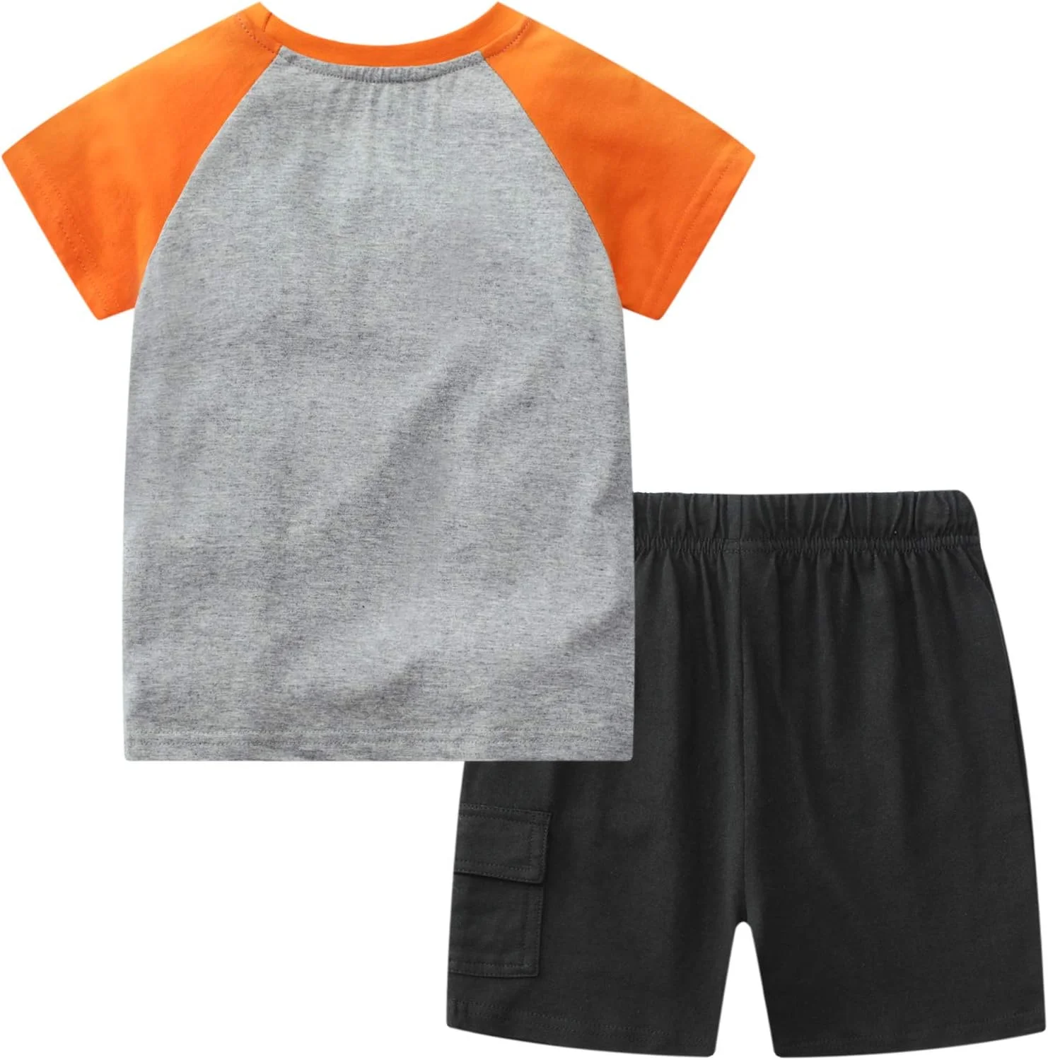 ست تی‌شرت آستین کوتاه و شلوارک پسرانه طرح دایناسور CRAZY GOTEND، سایز 18/24 ماه، مشکی، 2 تکه