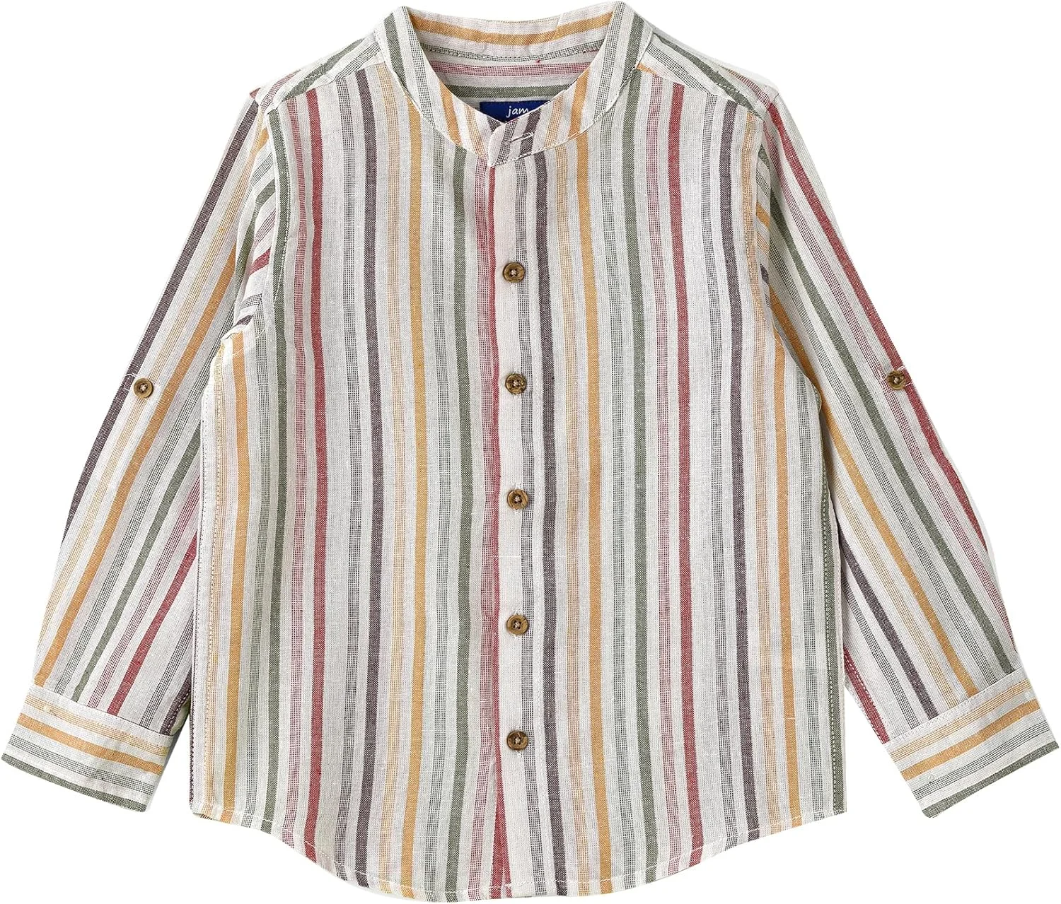 پیراهن پسرانه بافت پنبه ای راه راه یقه ماندارین پیراهن پسرانه بافت پنبه ای راه راه یقه ماندارین