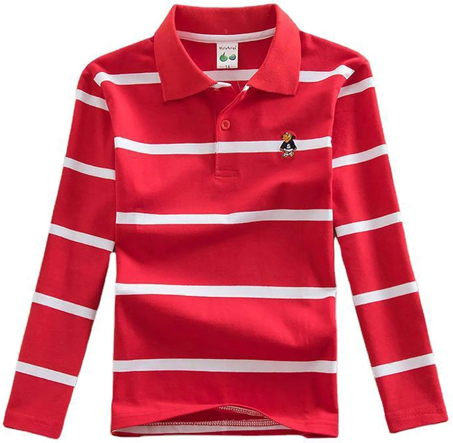 تی شرت آستین بلند پسرانه Coralup، تاپ پولوشرت راه راه مدرسه ای کودکانه 3-14 سال تی شرت آستین بلند پسرانه Coralup، تاپ پولوشرت راه راه مدرسه ای کودکانه 3-14 سال