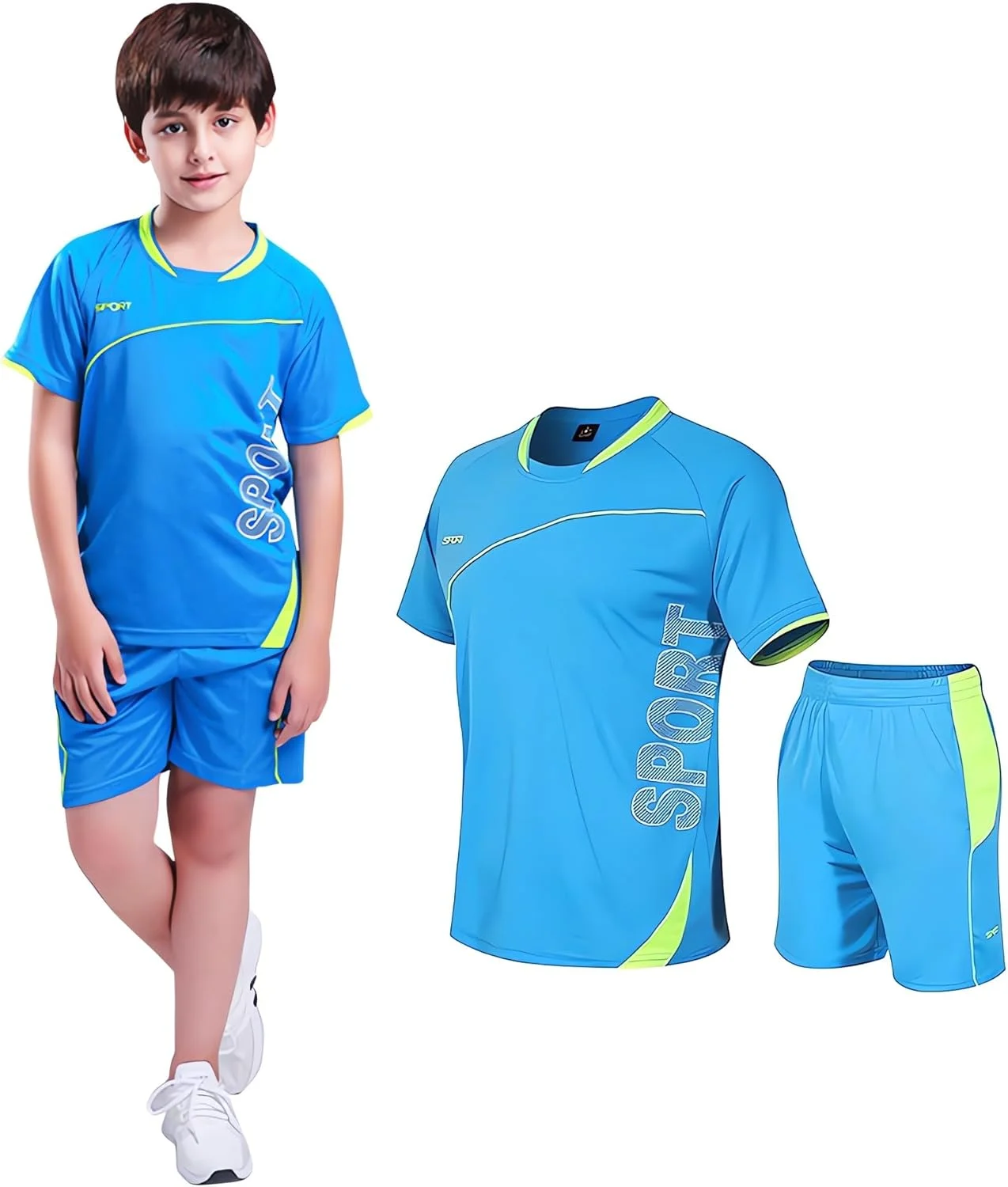 ست شورت ورزشی بچه گانه و بزرگسال Coralup، لباس فوتبال و بسکتبال، ست گرمکن و تمرینی، ست آستین کوتاه ساحلی تابستانی 120-195 سانتی متر ست شورت ورزشی بچه گانه و بزرگسال Coralup، لباس فوتبال و بسکتبال، ست گرمکن و تمرینی، ست آستین کوتاه ساحلی تابستانی 120-195 سانتی متر