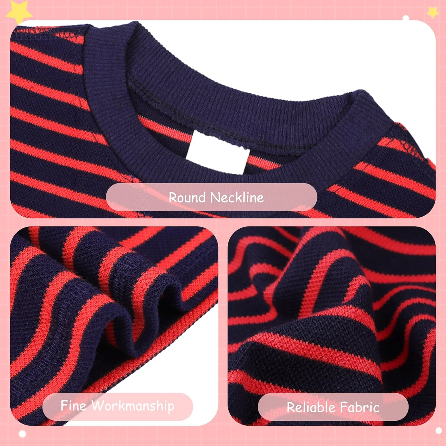 ست 4 عددی تیشرت آستین بلند پسرانه Cooraby، راه راه و ساده، تیشرت های نخی نرم برای کودکان