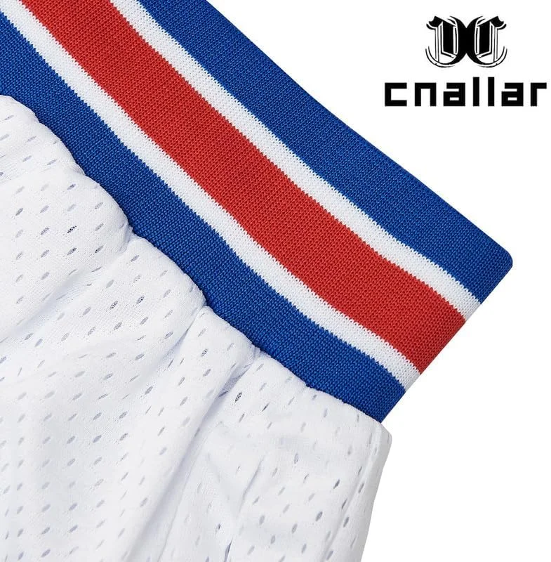 شورت ورزشی بسکتبال بچگانه، طرح لباس فیلم، شلوار ورزشی مدل Space Jam دهه 90 برای کودکان، سفید، سایز S-XL