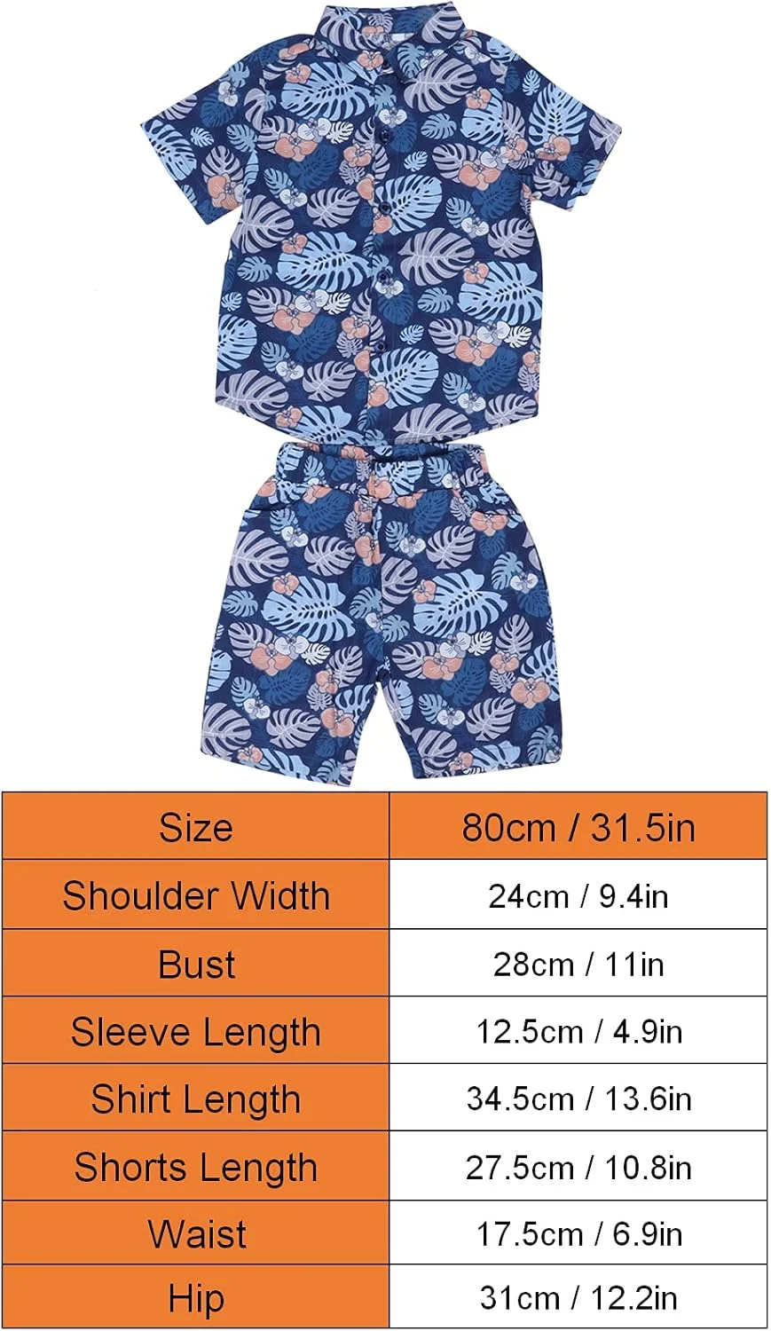 ست لباس پسرانه، ست پیراهن و شلوارک تابستانی، ست پیراهن آستین کوتاه و شلوارک نرم و راحت برای مدرسه، تعطیلات و فضای باز (آبی، 80 سانتی متر)