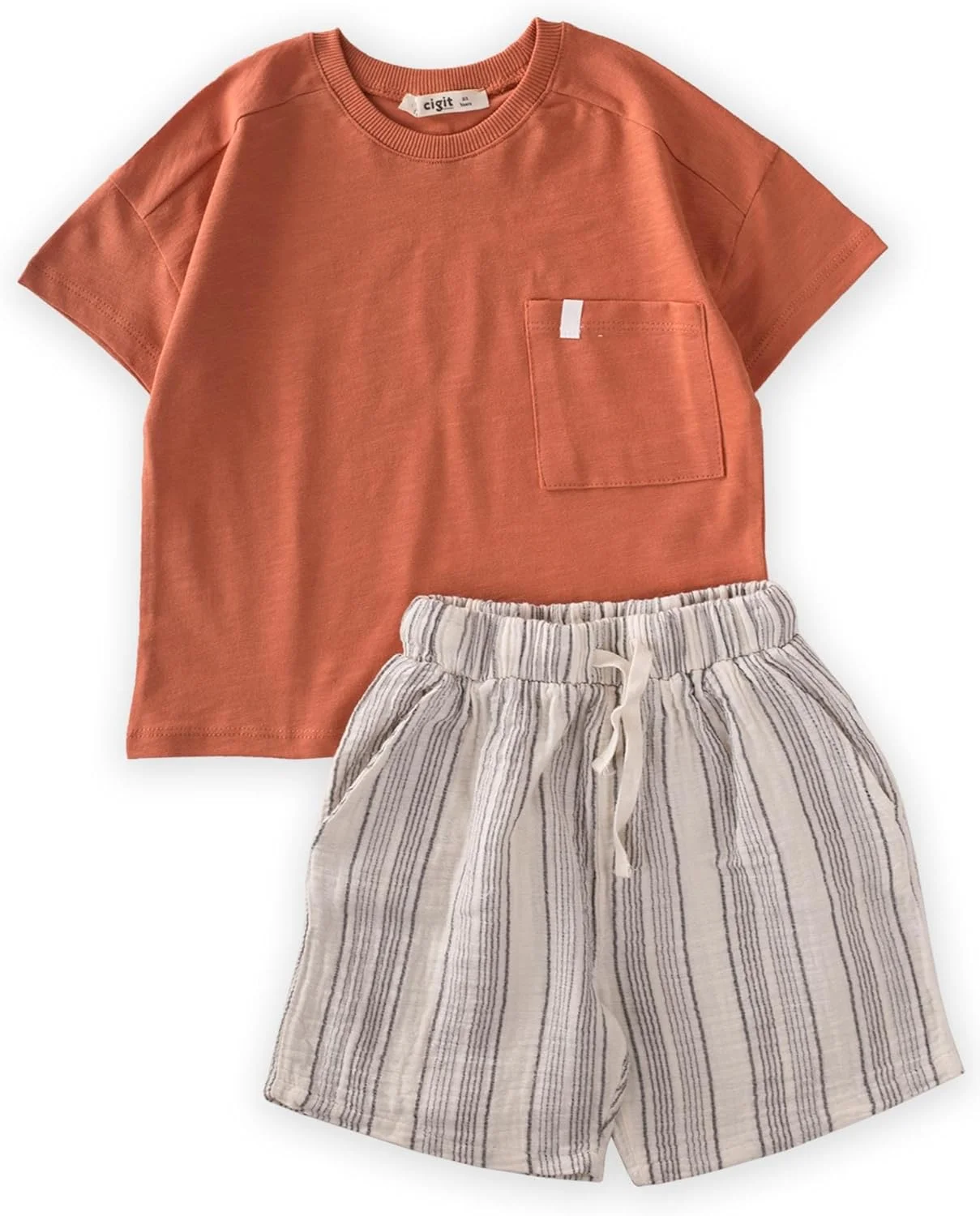 ست لباس تابستانی دو تکه پسرانه Cigit Concept - 100% پنبه، سایز 2-8 سال