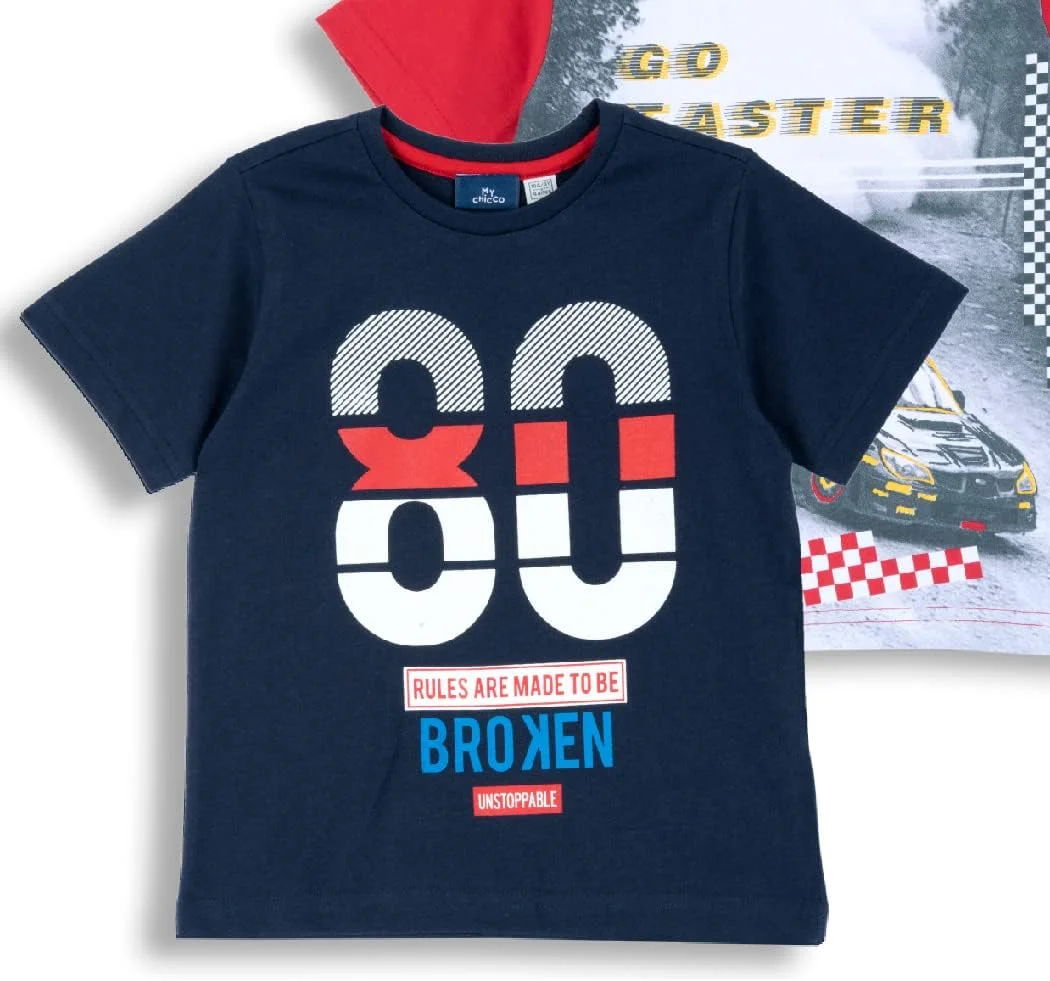 ست تی شرت آستین کوتاه پسرانه چیکو، تی شرت نخی (بسته 3 عددی)