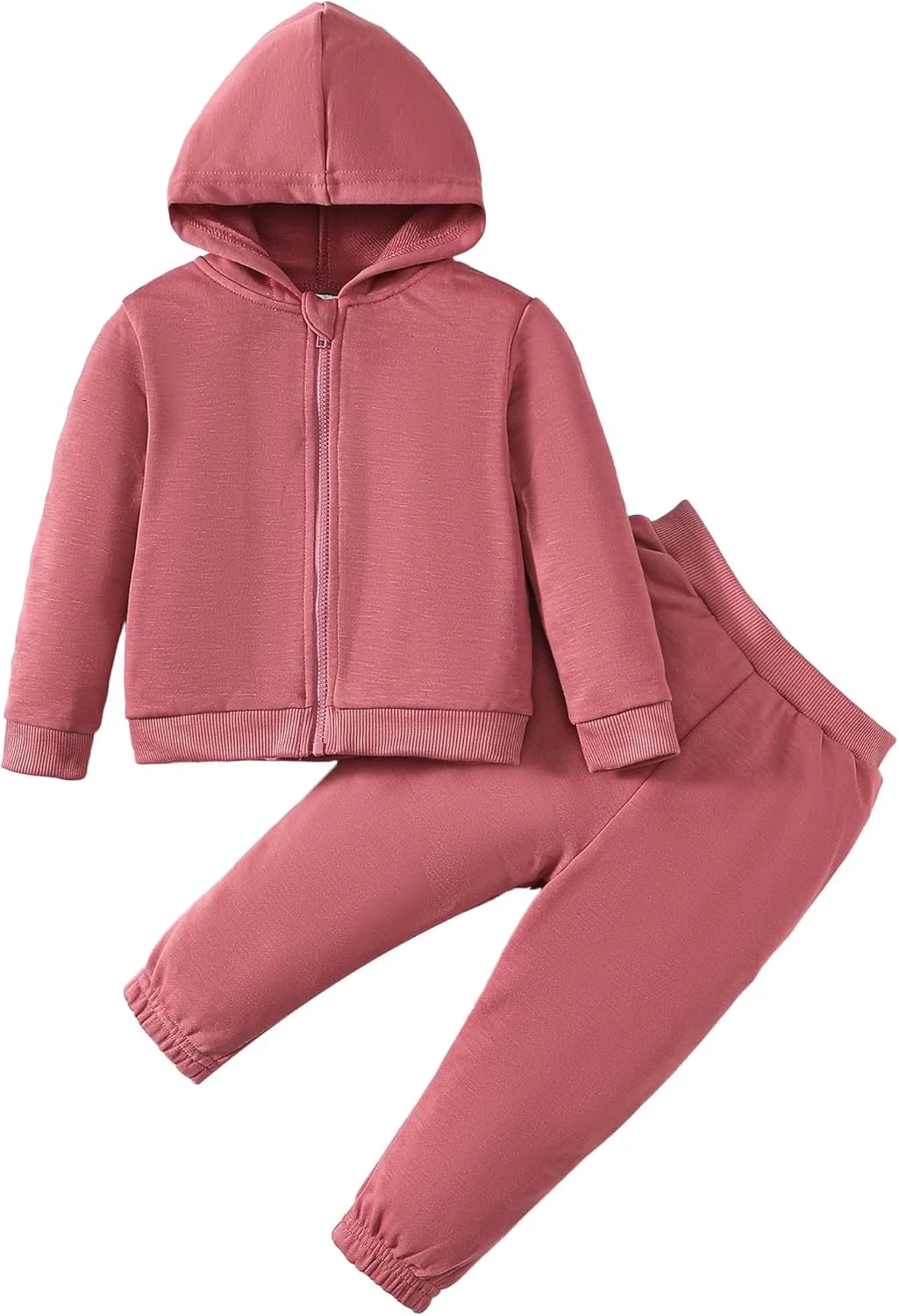 ست لباس ورزشی دو تکه شامل هودی زیپ‌دار و شلوار گرمکن مناسب پاییز برای نوزادان و کودکان