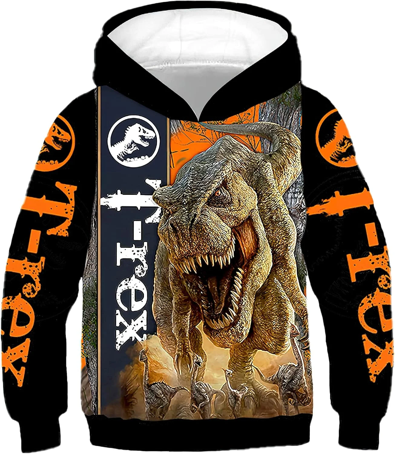 هودی پسرانه طرح دایناسور سه بعدی CHAOS MONKEY، مناسب کودکان، سویشرت پلوور با جیب