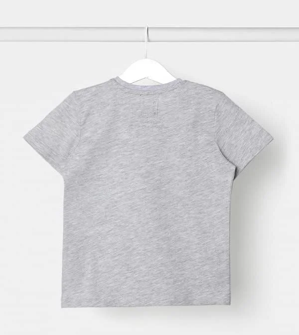 تی شرت پسرانه نئون طرح دار خاکستری، سایز 7-8 سال