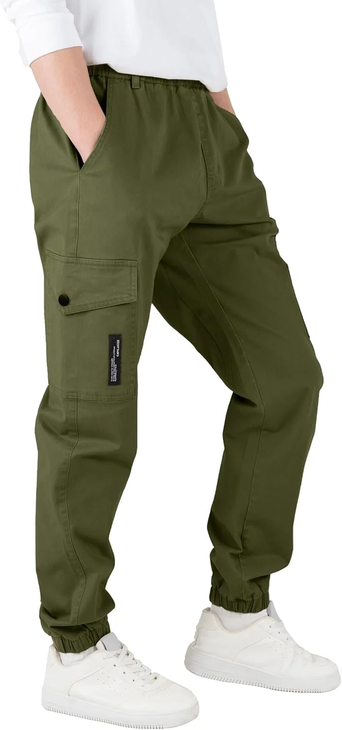 شلوار کارگو پسرانه بچگانه CAMLAKEE، شلوار جاگر با کمر کشی