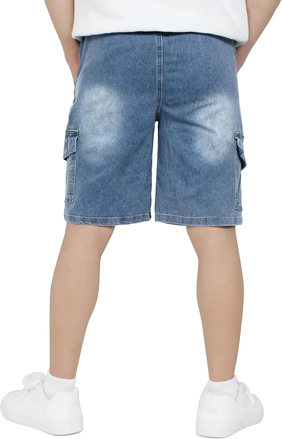 شلوارک پسرانه کشی مدل Cargo، کمر کشی، مناسب مدرسه، شلوارک تابستانی Twill