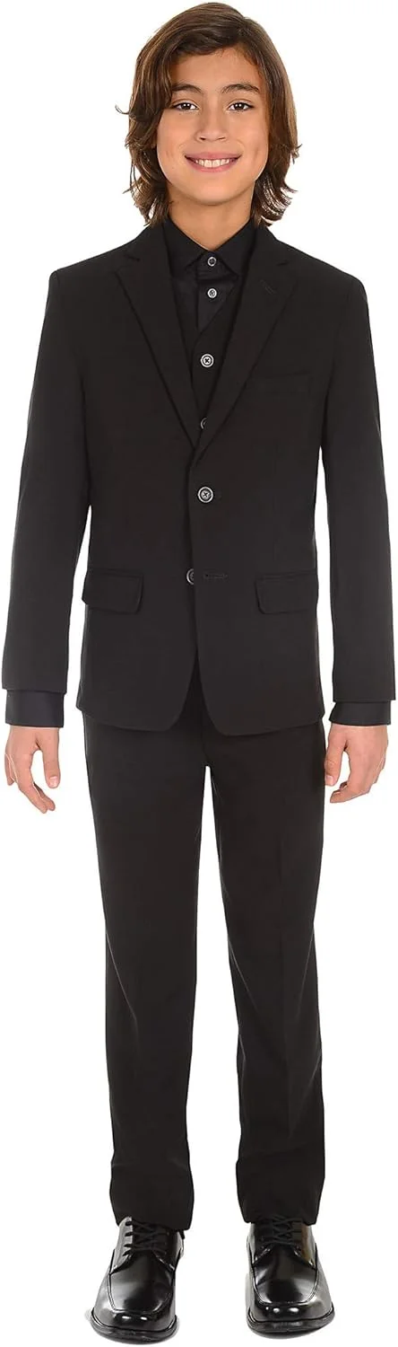 کت تک پسرانه کلوین کلاین، دو دکمه، یقه انگلیسی، سرآستین دکمه دار و جیب های پاکتی