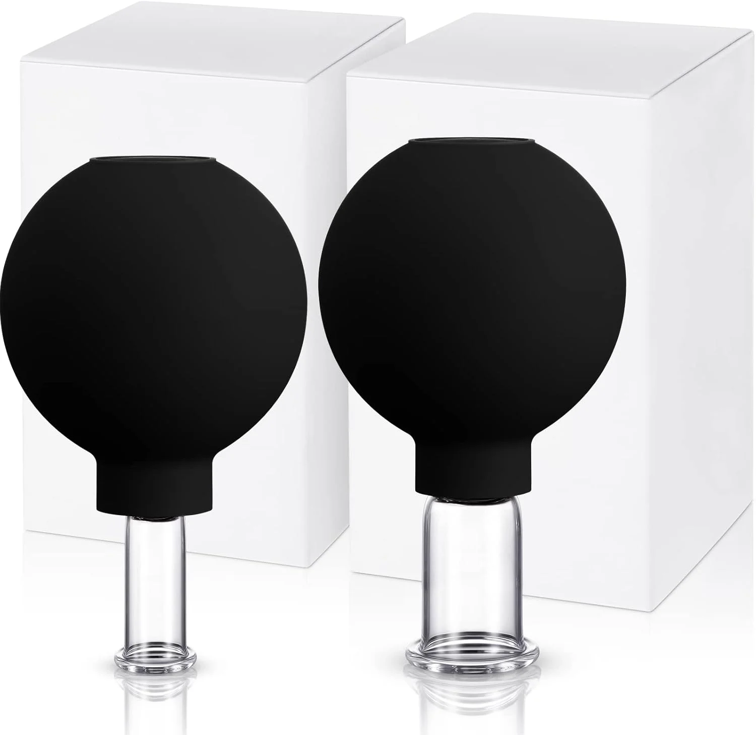 مجموعه دو عددی لیوان حجامت شیشه ای Nuanchu، لیوان های سیلیکونی حجامت صورت با مکش خلاء برای پوست صورت، پشت، شانه و عضلات (قطر 1 اینچ و 0.65 اینچ، مشکی) مجموعه دو عددی لیوان حجامت شیشه ای Nuanchu، لیوان های سیلیکونی حجامت صورت با مکش خلاء برای پوست صورت، پشت، شانه و عضلات (قطر 1 اینچ و 0.65 اینچ، مشکی)