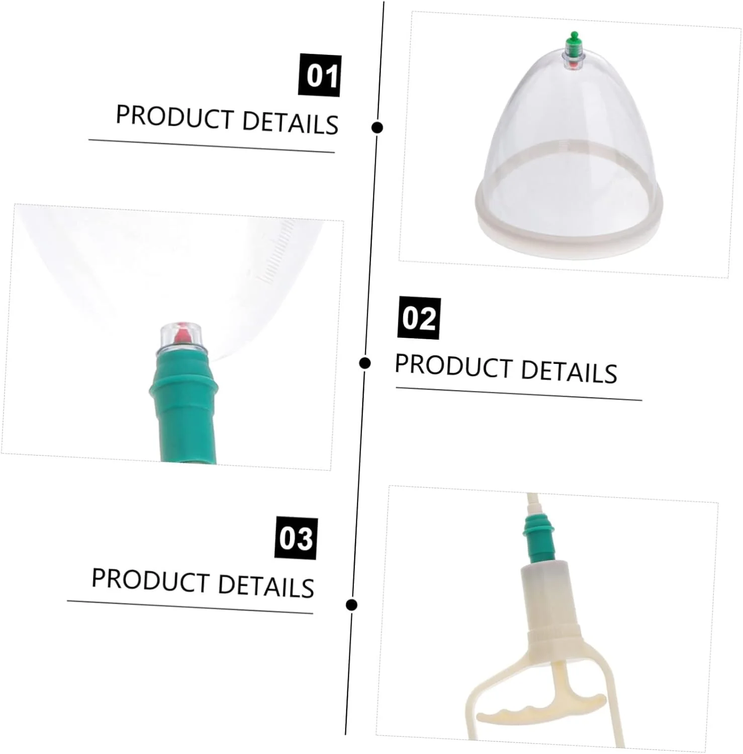 مجموعه دستگاه حجامت Healeved با فنجان های مکش خلاء بزرگ برای ماساژ بدن و تسکین موثر حجامت برای کمر، گردن و شکم