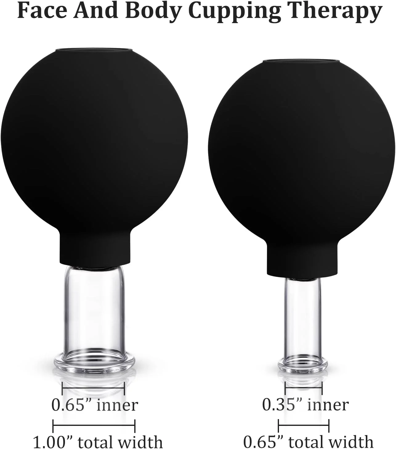 مجموعه دو عددی لیوان حجامت شیشه ای Nuanchu، لیوان های سیلیکونی حجامت صورت با مکش خلاء برای پوست صورت، پشت، شانه و عضلات (قطر 1 اینچ و 0.65 اینچ، مشکی) مجموعه دو عددی لیوان حجامت شیشه ای Nuanchu، لیوان های سیلیکونی حجامت صورت با مکش خلاء برای پوست صورت، پشت، شانه و عضلات (قطر 1 اینچ و 0.65 اینچ، مشکی)