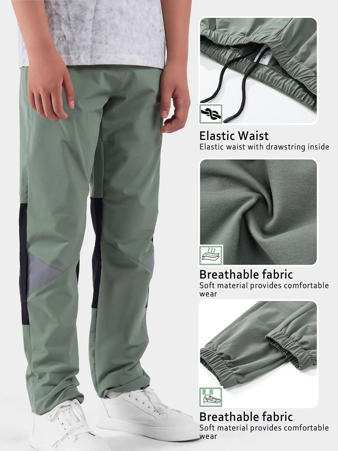 شلوار پیاده‌روی سبک و ضدآب غیررسمی کودکان مناسب فضای باز