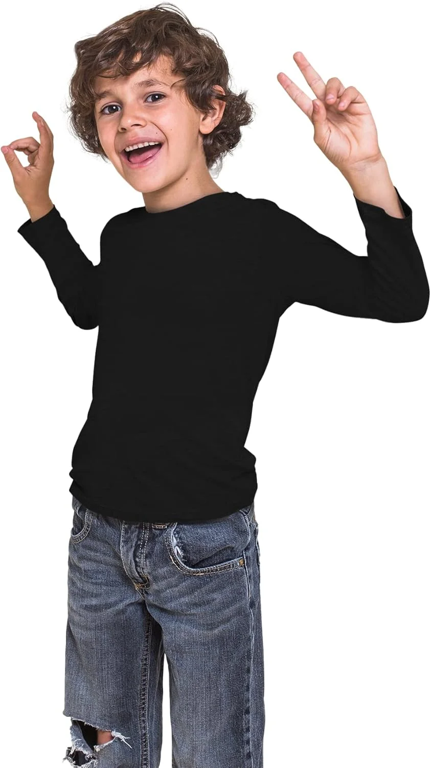 بروکلین ورتیکال - بسته 4 عددی تیشرت آستین بلند نخی نرم بدون برچسب یقه گرد پسرانه | سایز 2T تا 18/20 بروکلین ورتیکال - بسته 4 عددی تیشرت آستین بلند نخی نرم بدون برچسب یقه گرد پسرانه | سایز 2T تا 18/20