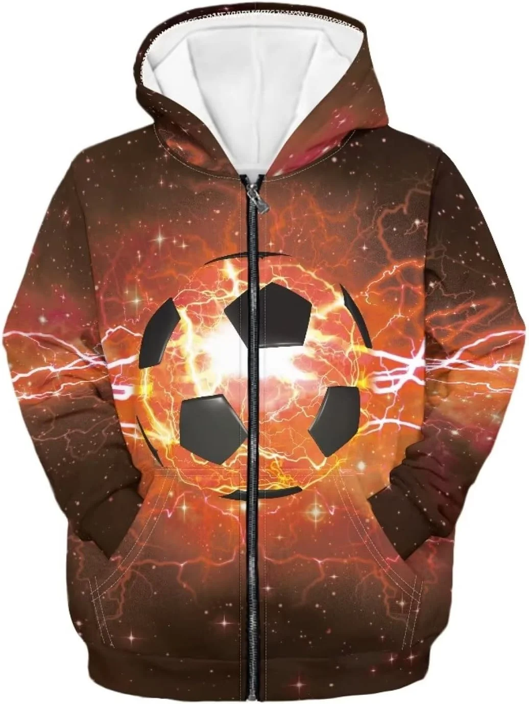 سویشرت کلاه دار زیپ دار گرافیکی سه بعدی جدید بچگانه Biyejit مناسب پسران و دختران 6 تا 16 سال