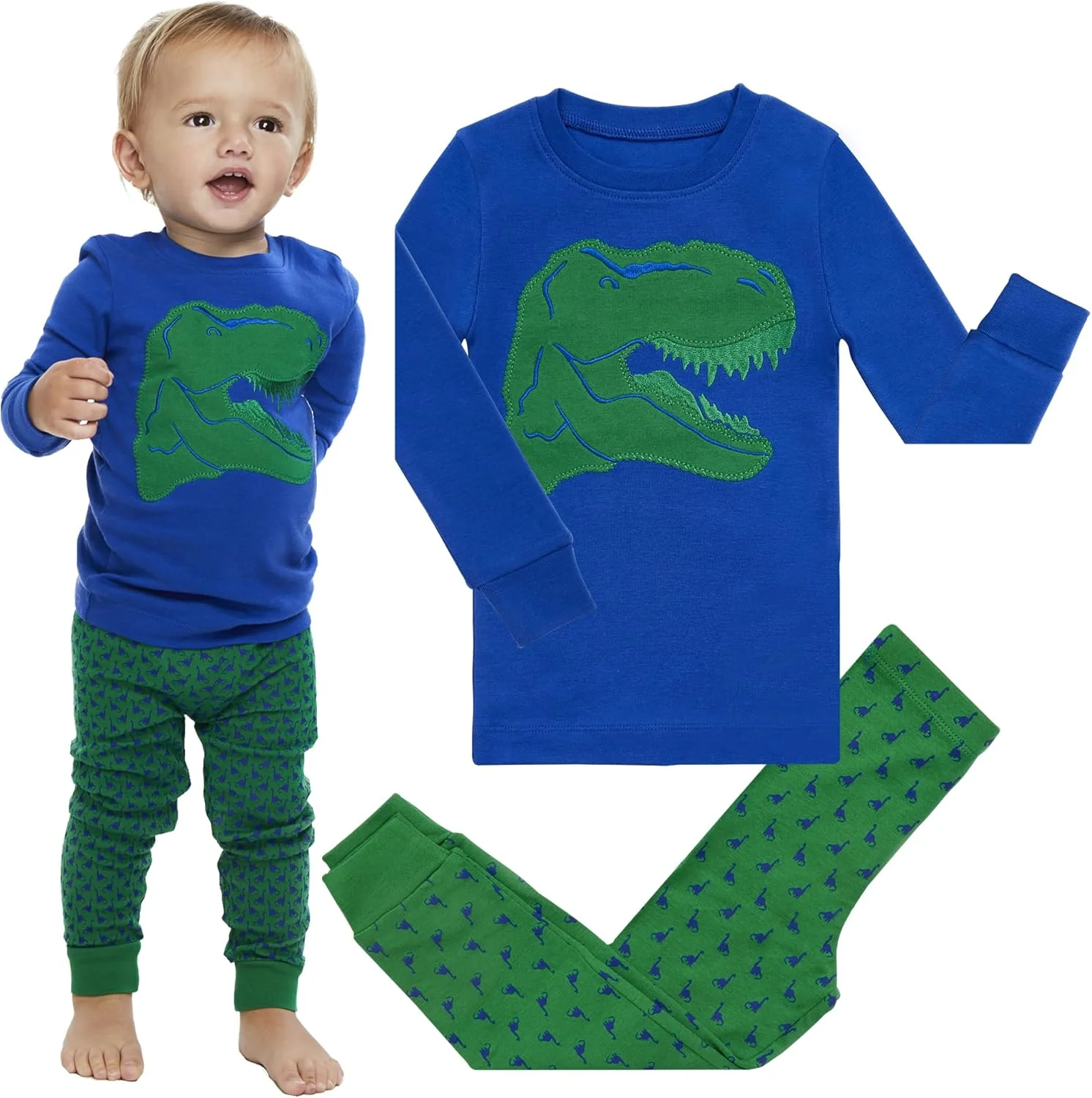 لباس خواب دو تکه دخترانه طرح تاج پرنسس، 100% پنبه فوق العاده نرم از Bluenido (12 ماهه تا 8 ساله)