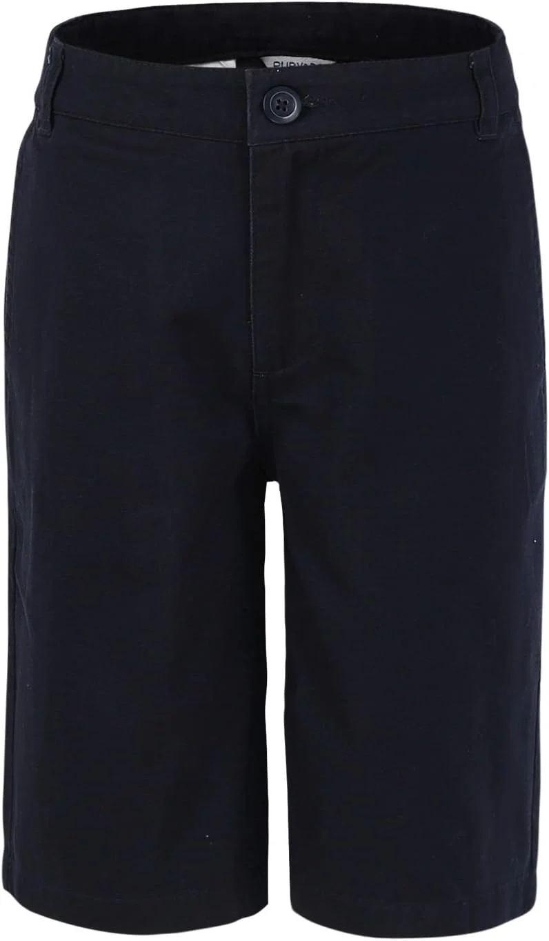 شلوارک برمودا کتان مدرسه ای پسرانه BIENZOE با جلوی صاف