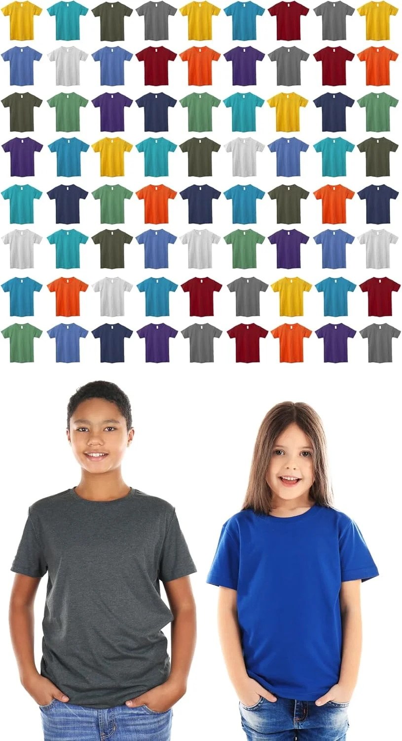 بسته 72 عددی تیشرت نخی بچه گانه بیلیون هتس، تیشرت عمده بچه گانه، تیشرت های یونیسکس بچه گانه، سبک وزن برای پسران و دختران