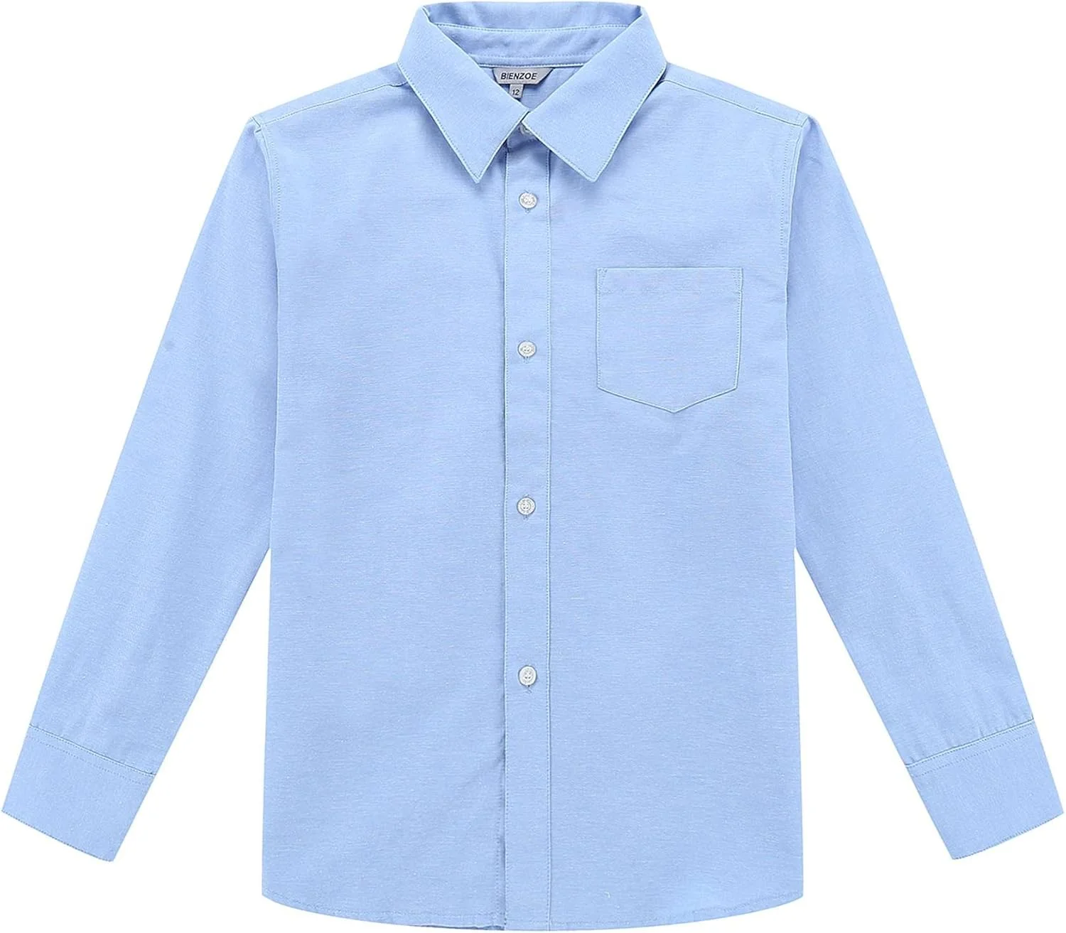 پیراهن آکسفورد آستین بلند دکمه دار فرم مدرسه پسرانه Bienzoe