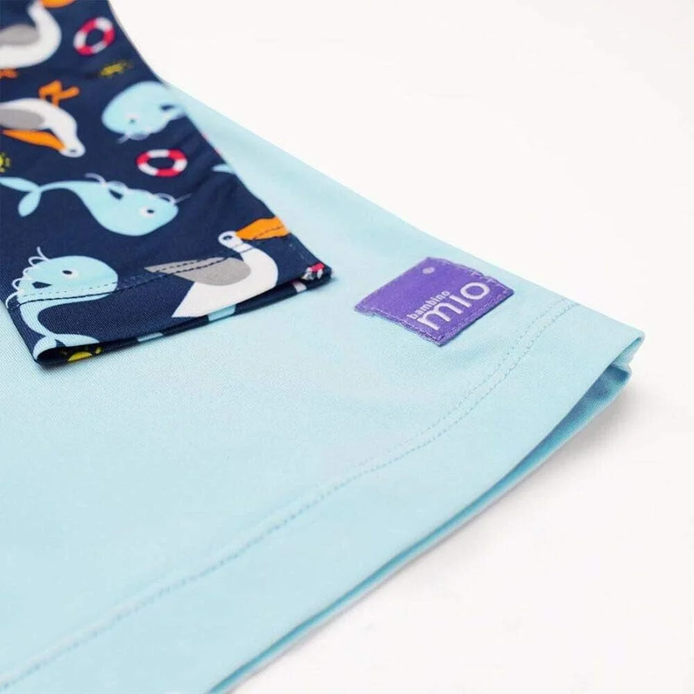 تاپ آستین بلند شنا کودک بامبینو میو، طرح دریانوردی، سایز 1-2 سال