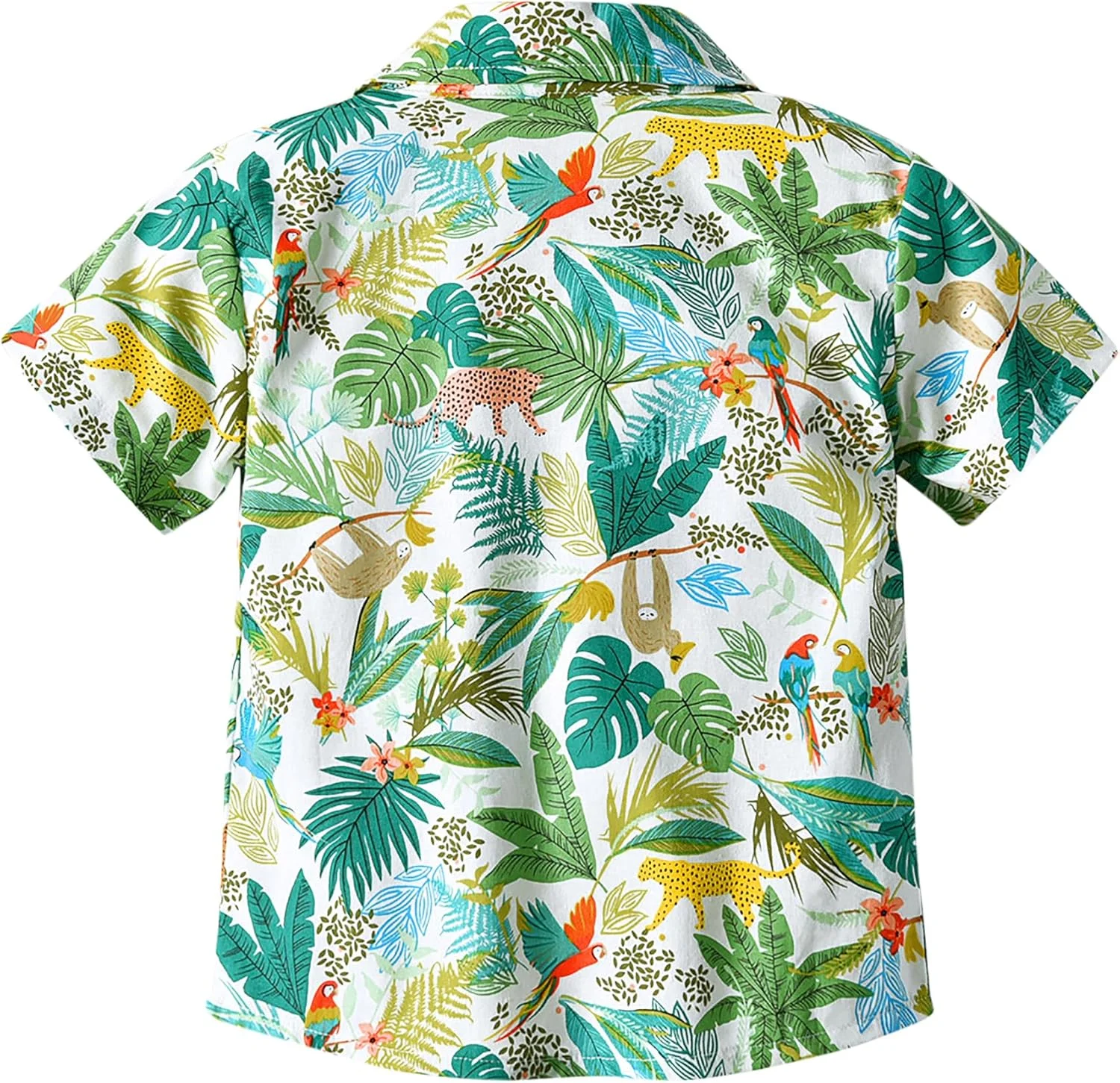 پیراهن هاوایی پسرانه آستین کوتاه دکمه دار طرح دار مناسب کودکان 1 تا 7 سال