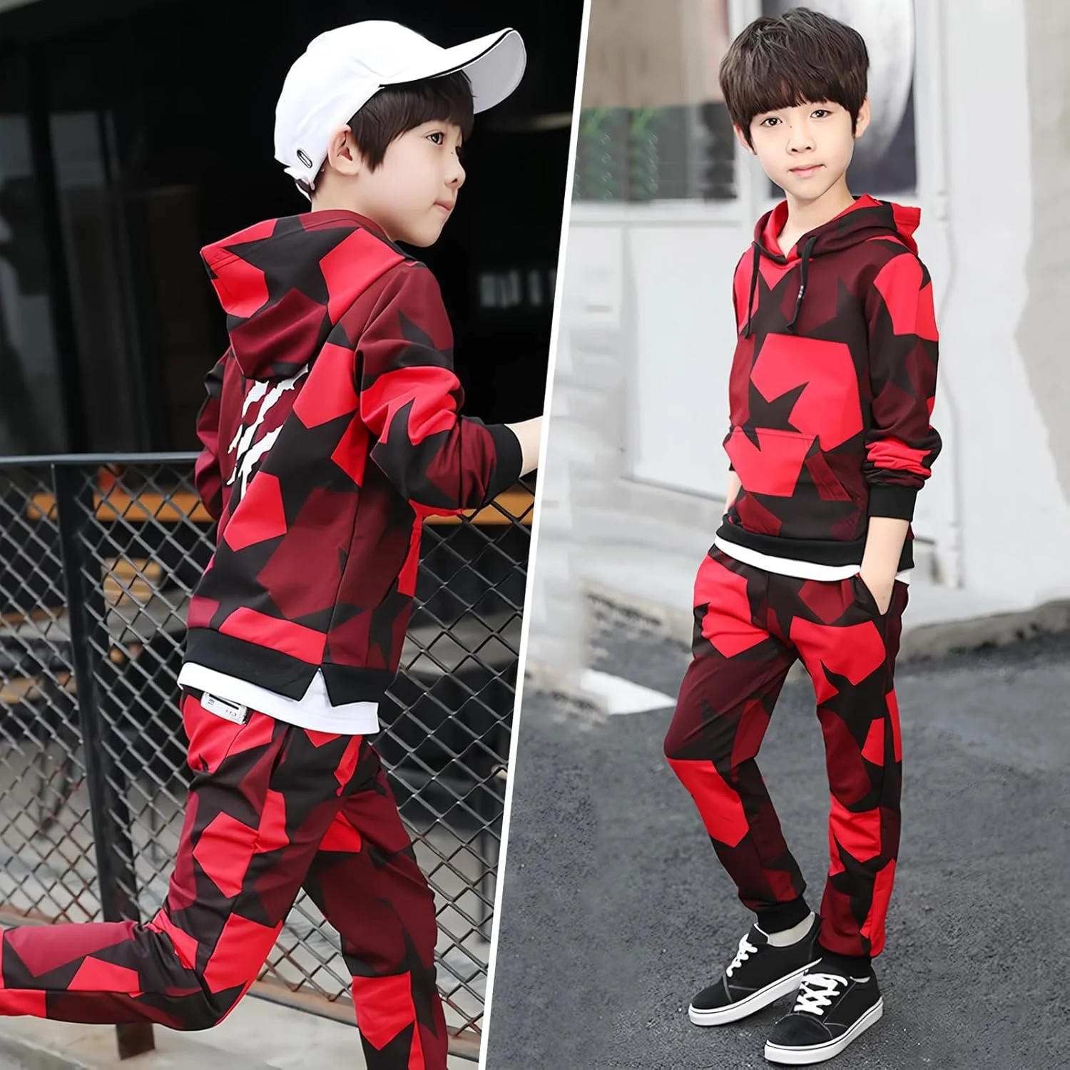 ست ورزشی بچگانه، گرمکن و شلوار ورزشی، مناسب پسران، دو تکه