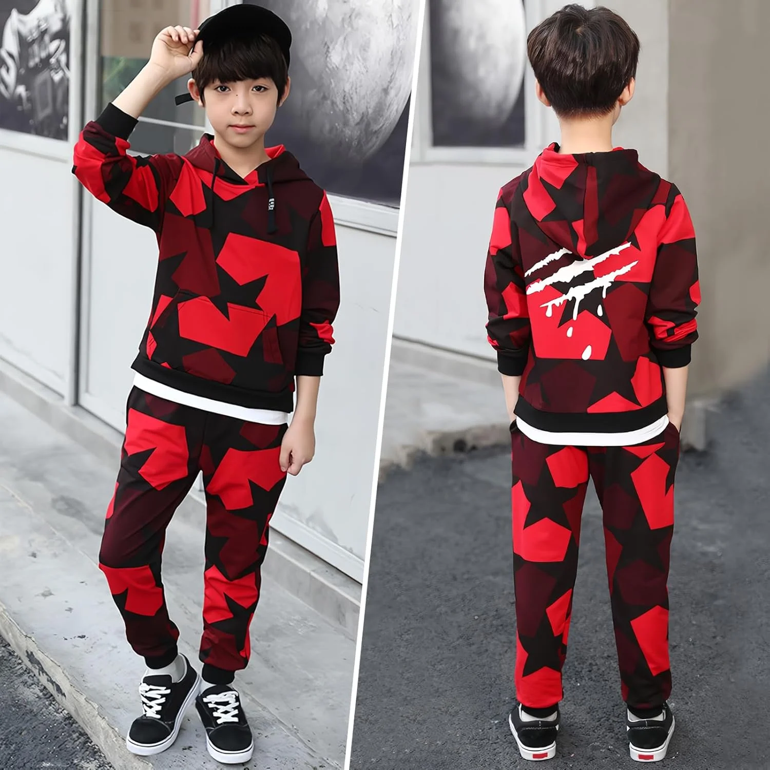 ست ورزشی بچگانه، گرمکن و شلوار ورزشی، مناسب پسران، دو تکه