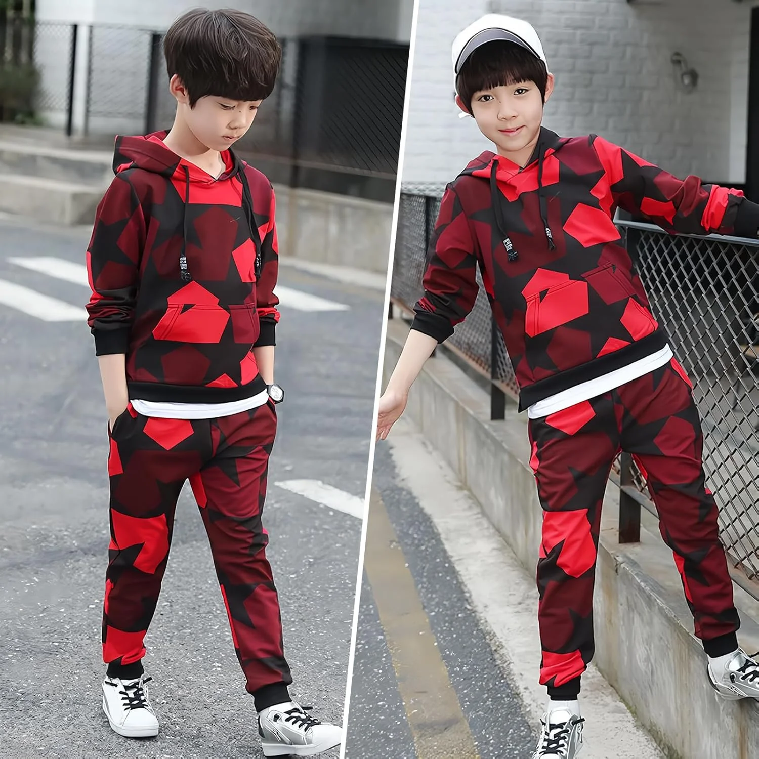 ست ورزشی بچگانه، گرمکن و شلوار ورزشی، مناسب پسران، دو تکه