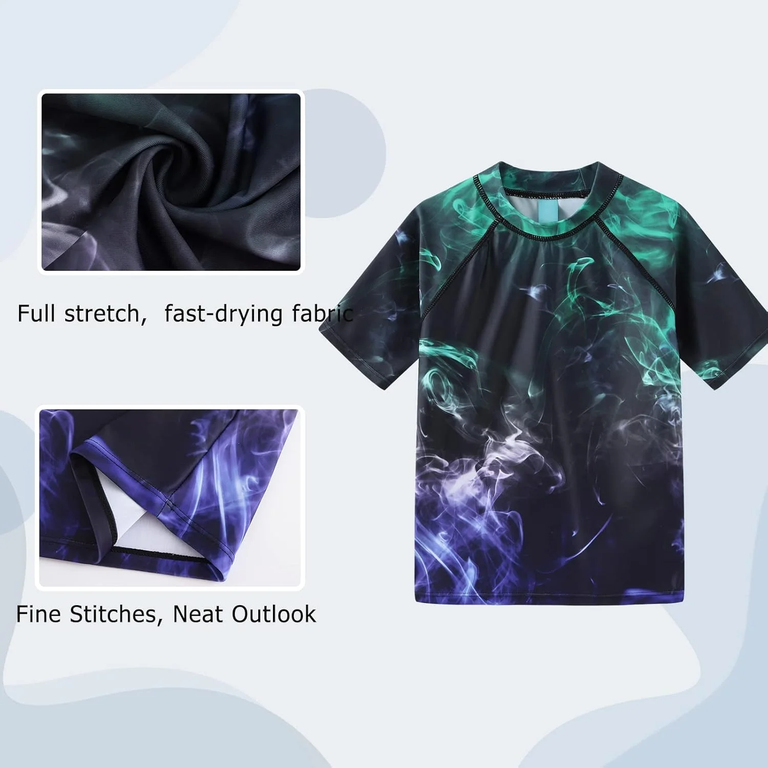 تاپ شنا آستین بلند پسرانه لباس شنا یک تکه محافظ بثورات پسرانه جلیقه شنا مناسب سنین 5 تا 14 سال