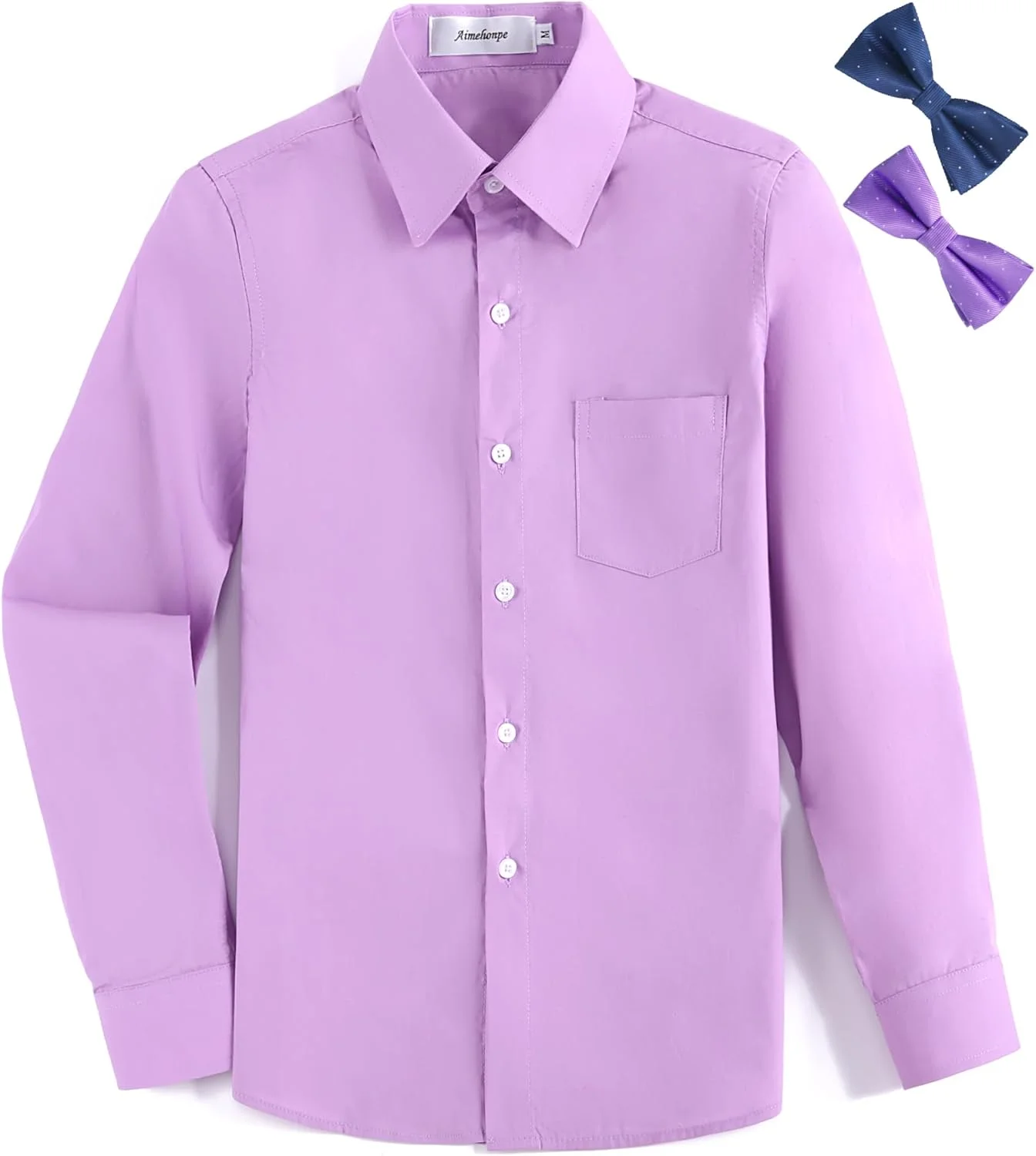 پیراهن آستین بلند دکمه دار پسرانه به همراه پاپیون