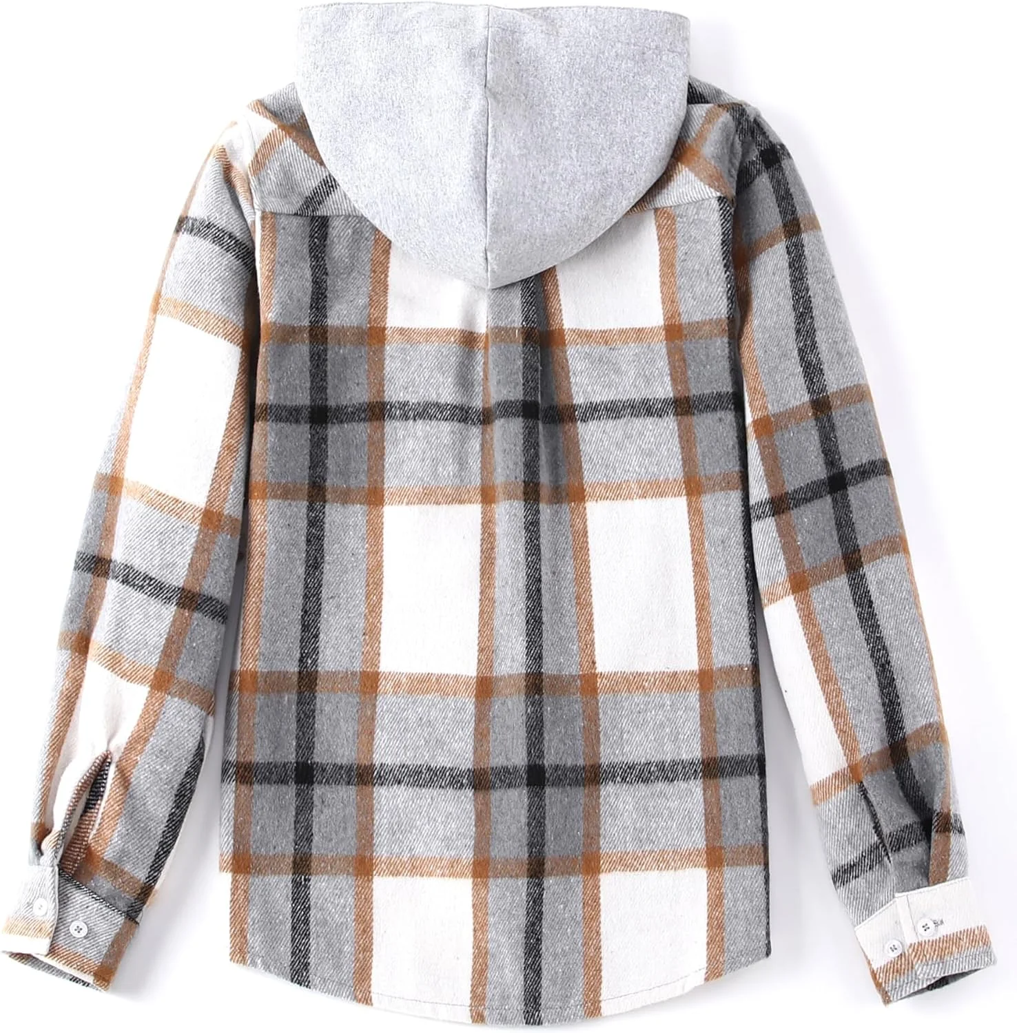هودی های چهارخانه فلانل غیر رسمی پسرانه دخترانه، پیراهن های دکمه دار مد پاییزی آستین بلند، کت های سبک وزن زیبا