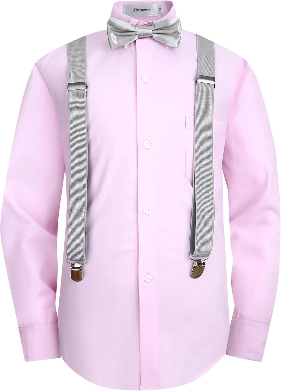پیراهن رسمی پسرانه آیمهونپه، آستین بلند، با پاپیون و ساسپندر