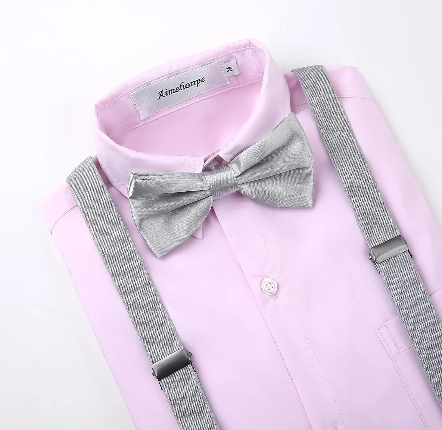 پیراهن رسمی پسرانه آیمهونپه، آستین بلند، با پاپیون و ساسپندر