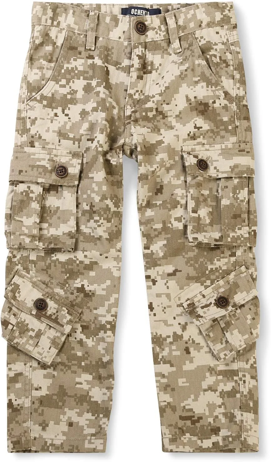 شلوار کارگو پسرانه Aeslech، دارای 8 جیب، مناسب برای گردش های غیر رسمی و پیاده روی در فضای باز