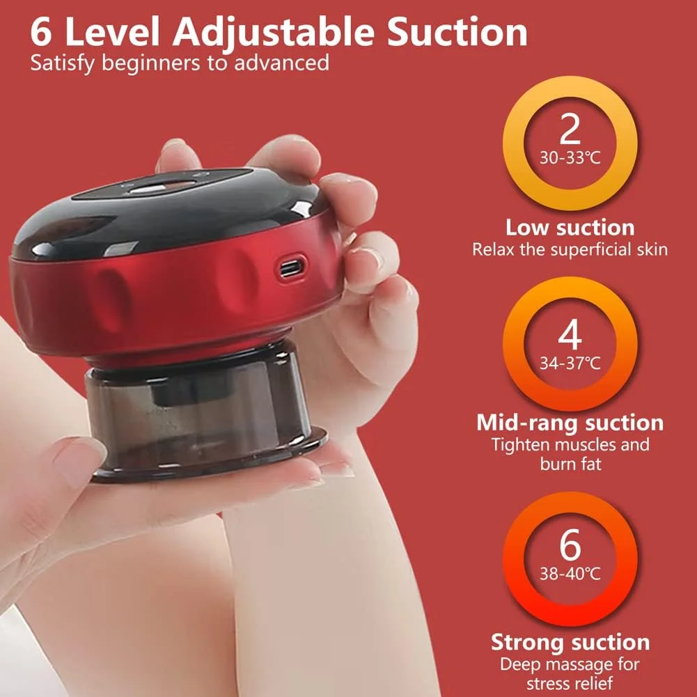 ست کاپینگ هوشمند و پویا آبناک، ست کاپینگ الکتریکی 3 در 1 برای کاهش سلولیت با گرمای مادون قرمز، دستگاه کاپینگ جدید قابل شارژ، ماساژور سلولیت، ابزار ماساژ گوا شا برای تسکین درد