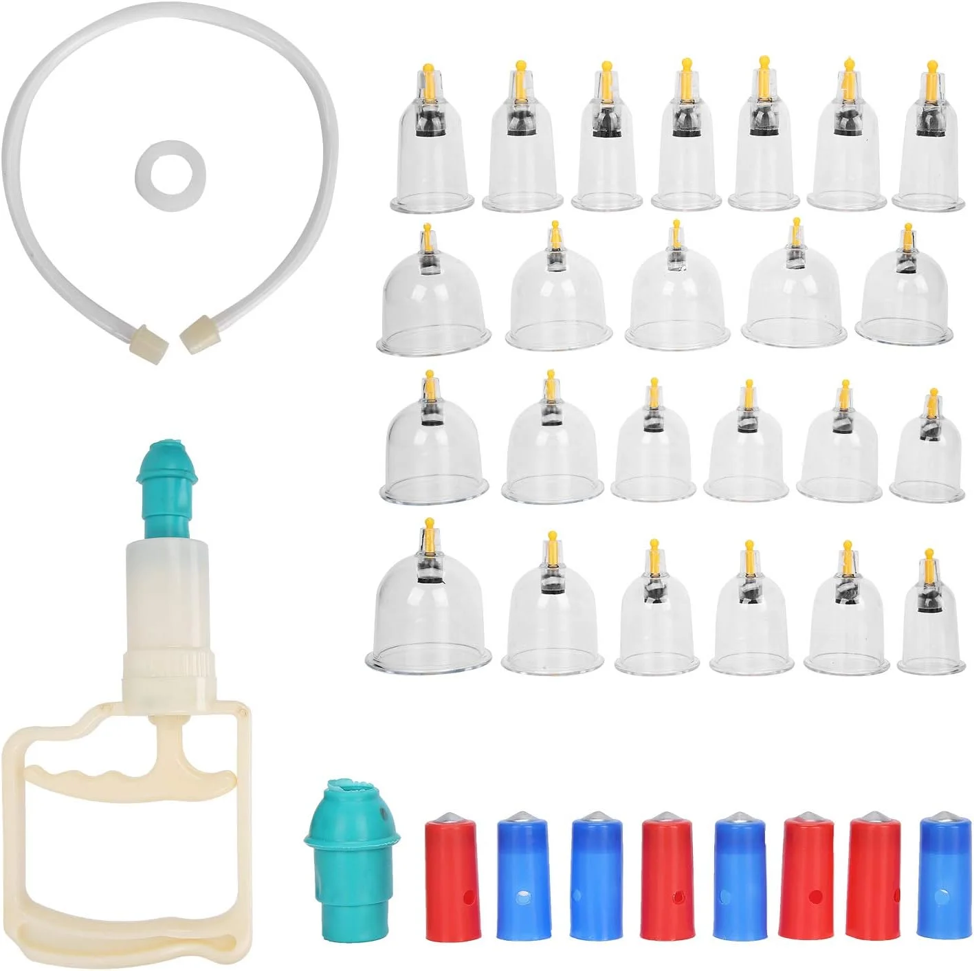 ABHJKLM ست حجامت مکشی 24 عددی با دوام و موثر، سبک وزن برای سلامتی و استفاده حرفه ای