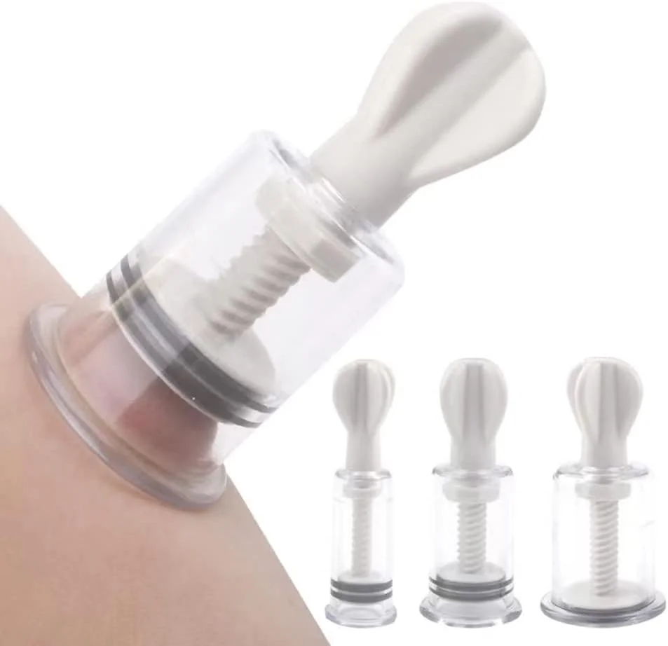 مجموعه 2 عددی بادکش طبی Angeer، دستگاه بادکش مکشی چرخشی برای تسکین درد و آرامش (سایز کوچک، سفید)