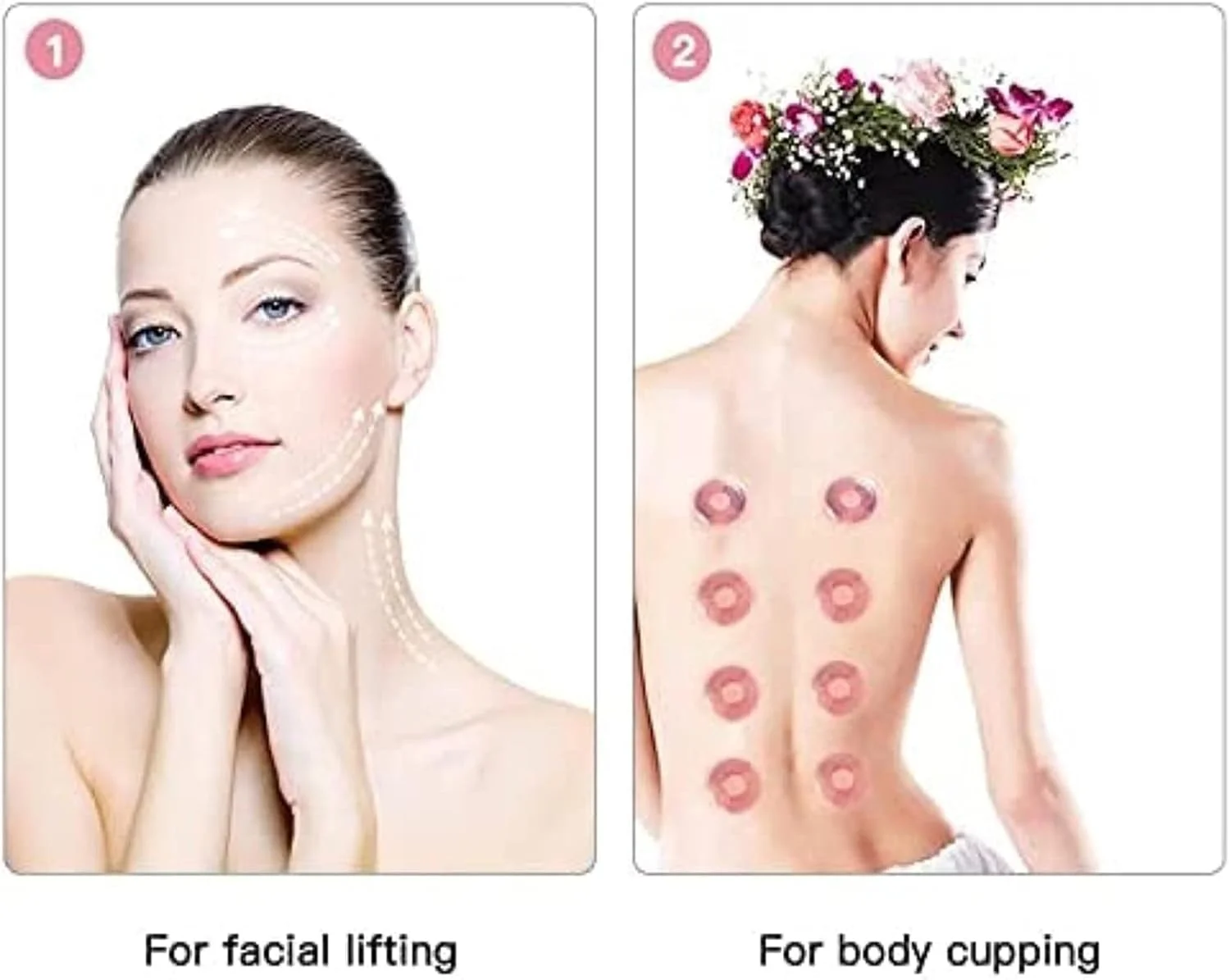 مجموعه ۴ عددی لیوان حجامت سیلیکونی آراست، لیوان های مکش خلاء ماساژ برای بدن، صورت، پا، بازو، پشت، شانه، عضله LEOWE