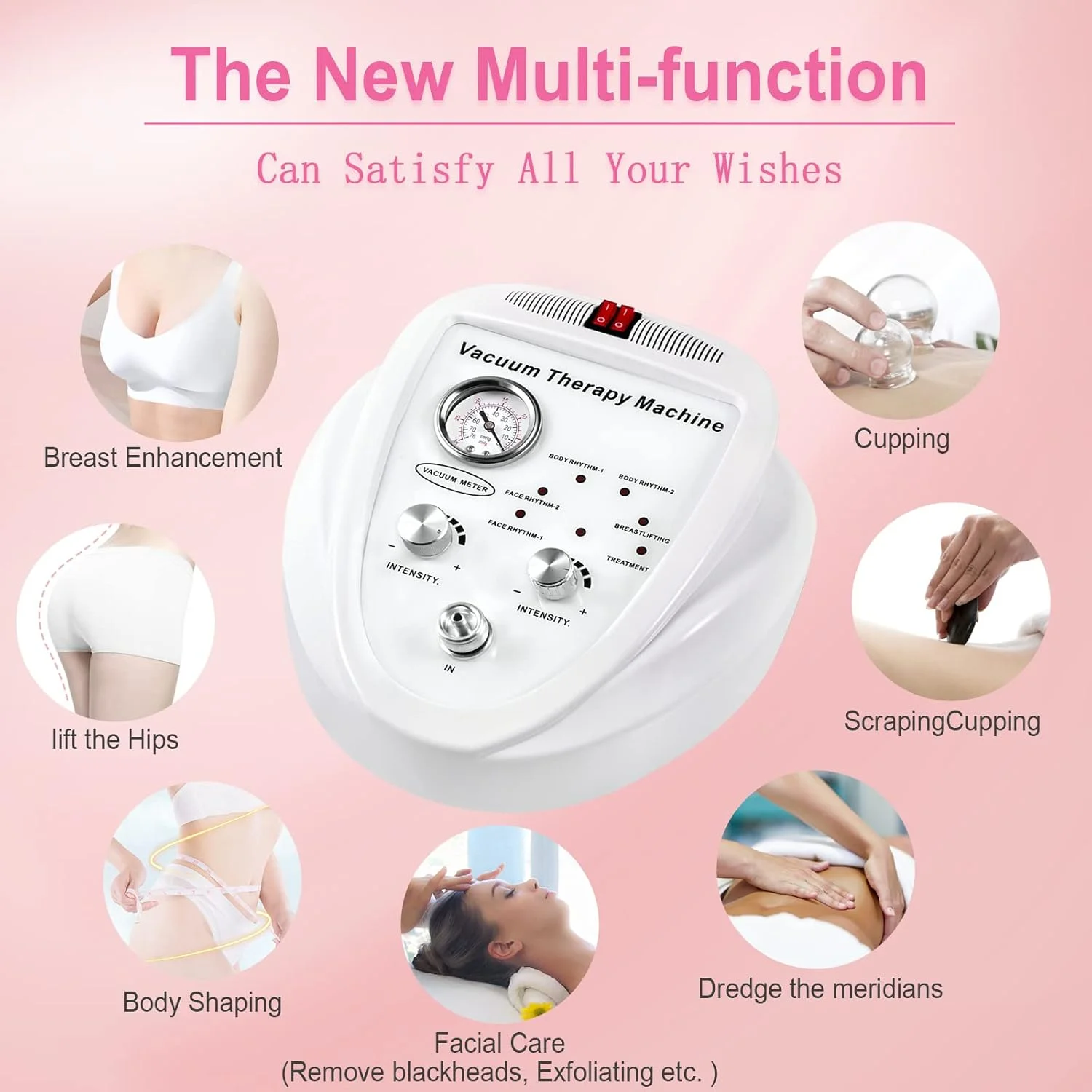 دستگاه وکیوم تراپی زیبایی استار، دستگاه حجامت چند منظوره با مکش قابل تنظیم (0-70 cmHg) با 30 فنجان و 3 پمپ (حداکثر حجم فنجان 1200 میلی لیتر)
