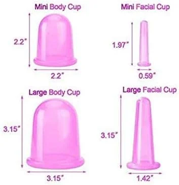 ست ۷ عددی ماساژ ضد سلولیت با فنجان برای خانواده، فنجان های ماساژ خلاء سیلیکونی، کیت فنجان چینی برای ماساژ بدن و صورت برای استفاده خانگی بزرگسالان برای پاها، صورت، چشم ها، گردن