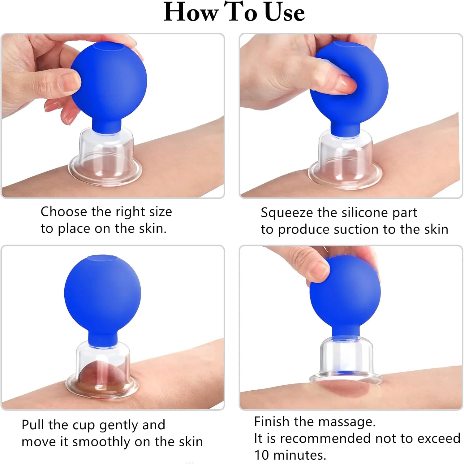 مجموعه لیوان ماساژ صورت در ۴ سایز، مناسب ماساژ صورت و چشم، ضد سلولیت - ماساژ با لیوان سیلیکونی، برای ماساژ بافت همبند (جلد نرم - آبی) مجموعه لیوان ماساژ صورت در ۴ سایز، مناسب ماساژ صورت و چشم، ضد سلولیت - ماساژ با لیوان سیلیکونی، برای ماساژ بافت همبند (جلد نرم - آبی)