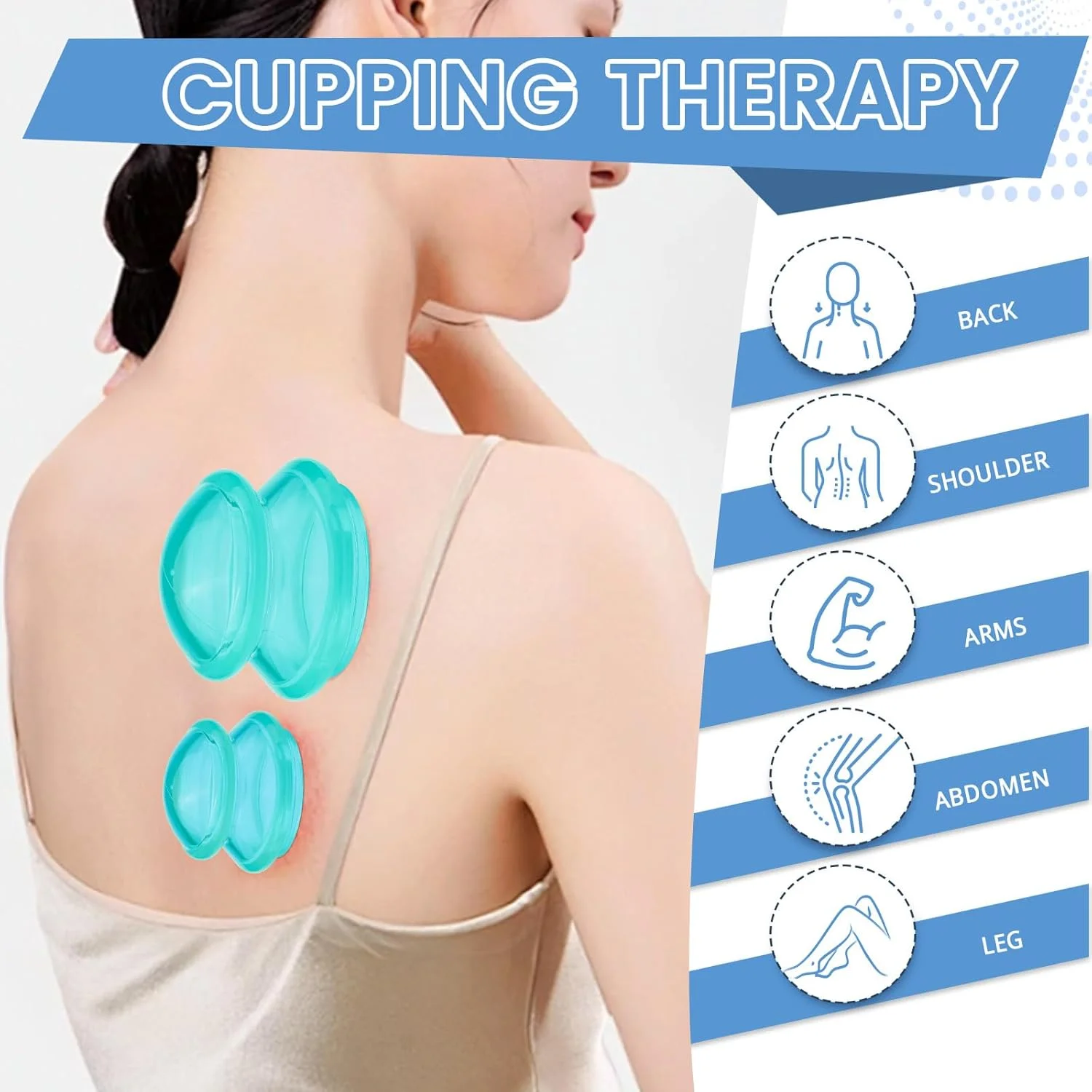 ست ۶ عددی ماساژ سیلیکونی، ۳ سایز مختلف، مناسب بدن، ابزار ماساژ، هدیه کاربردی (سبز)