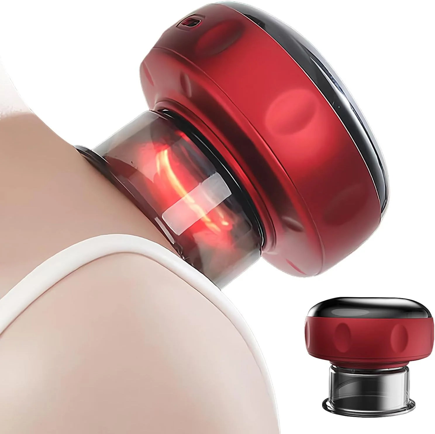 دستگاه کاپینگ - ابزار کاپینگ الکتریکی قابل حمل، ابزار 12 حالته با نور قرمز قابل تنظیم برای تسکین خستگی و درد عضلات بعد از تمرین برای خانم ها و آقایان