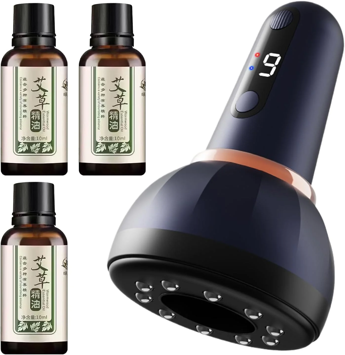 دستگاه کاپینگ - ماساژور هوشمند کاپینگ، ابزار خراش دهنده ویبره 9 حالته برای آقایان، بانوان، گردن، شانه، شکم، ران، باسن