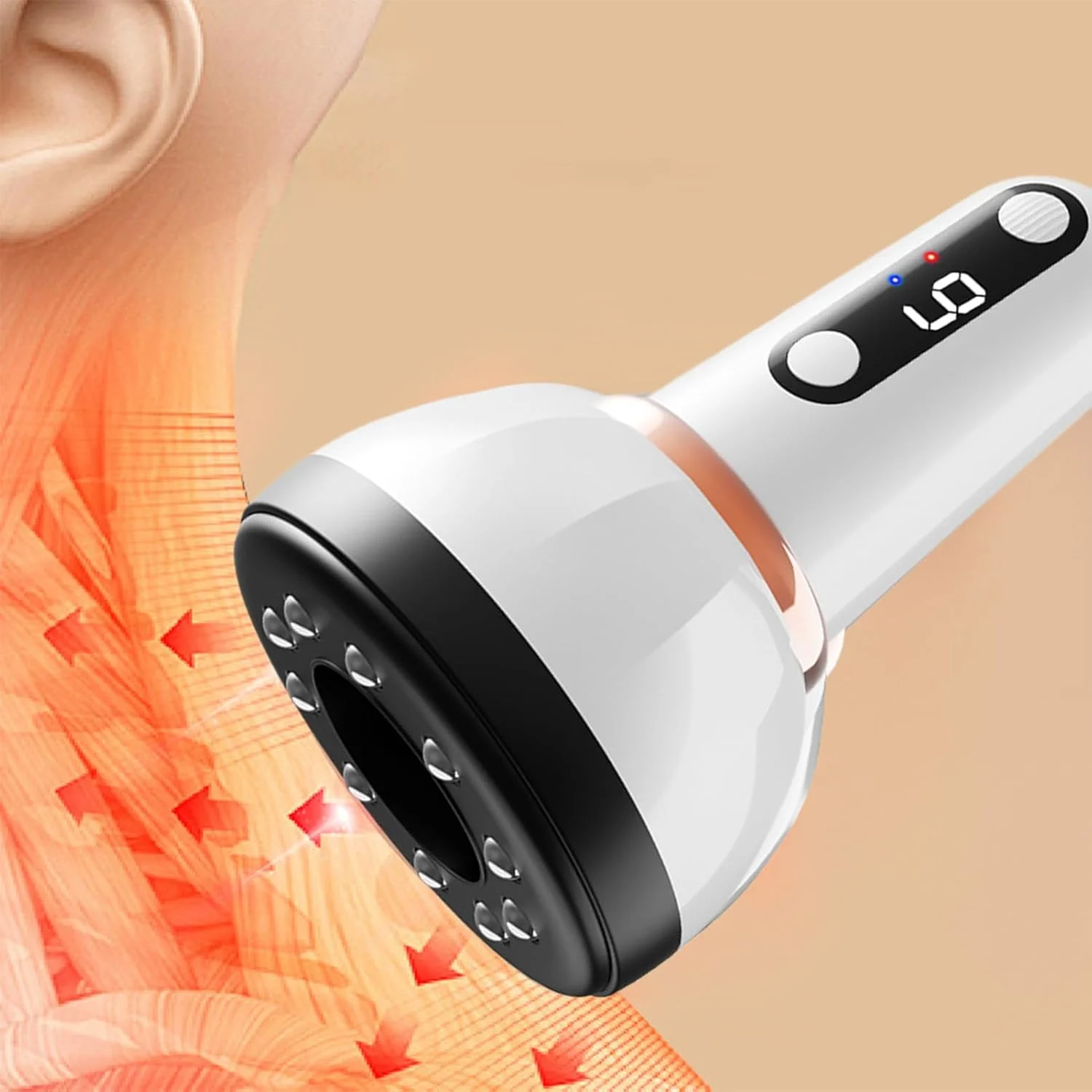 دستگاه کاپینگ، ماساژور کاپینگ خلاء برقی - ابزار خراش ویبره 9 حالته برای مردان، زنان، گردن، شانه، شکم، ران، باسن