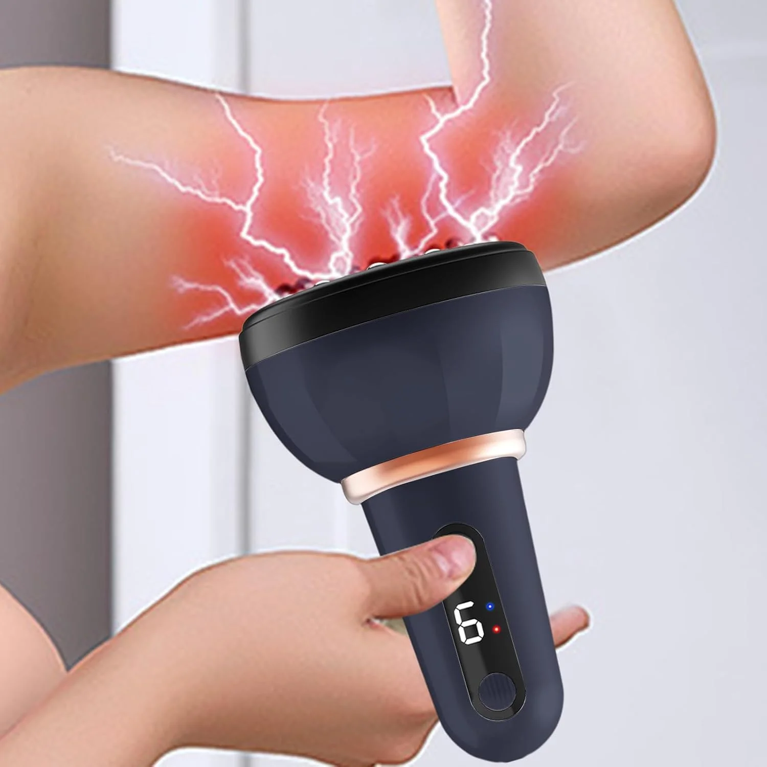 دستگاه کاپینگ - ماساژور هوشمند کاپینگ، ابزار خراش دهنده ویبره 9 حالته برای آقایان، بانوان، گردن، شانه، شکم، ران، باسن