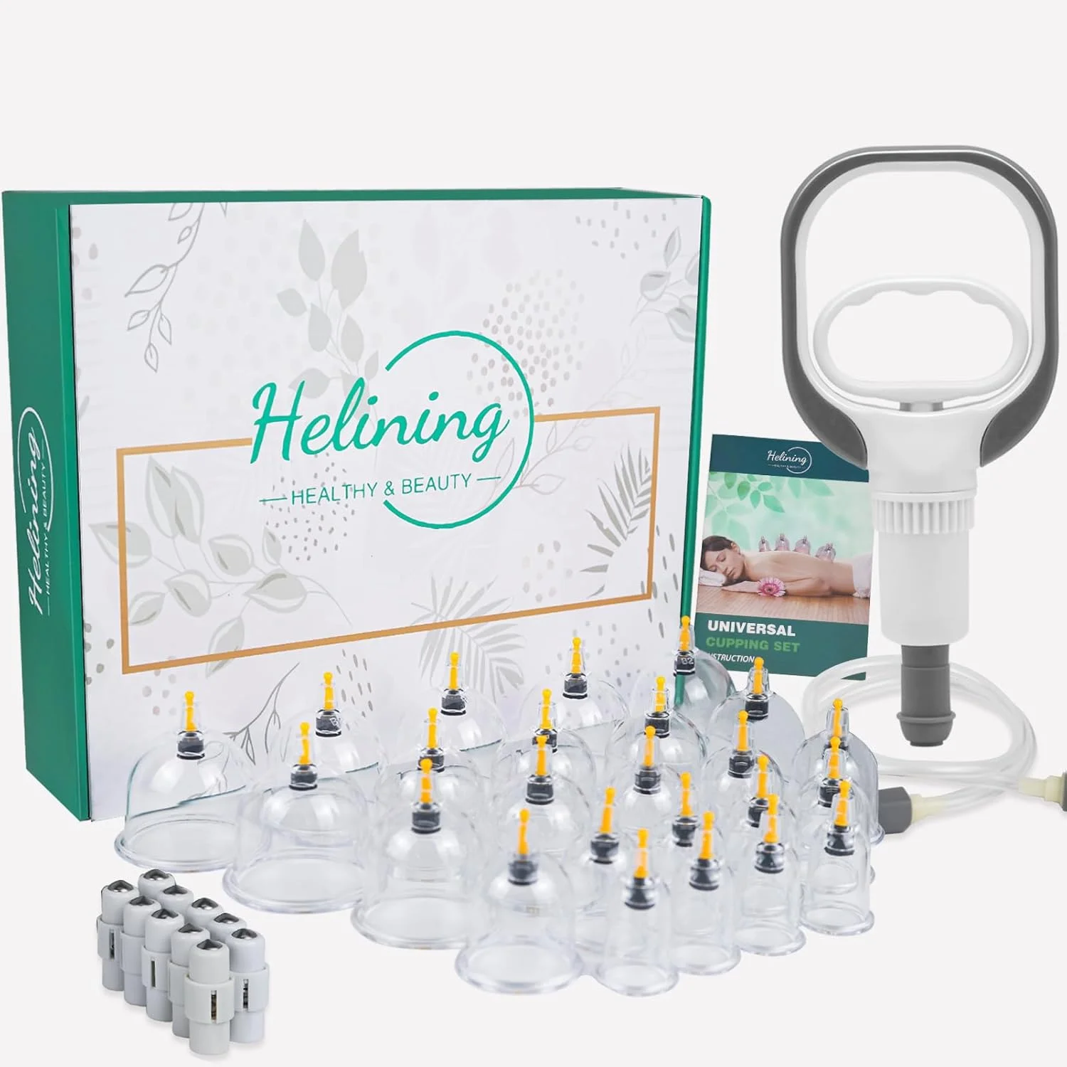 مجموعه ۲۴ عددی لیوان حجامت با پمپ خلاء، لیوان حجامت برای صورت و بدن، حجامت برای سلولیت، تنش و آرامش عضلات، ست حجامت با آهنرباهای نقطه طب فشاری