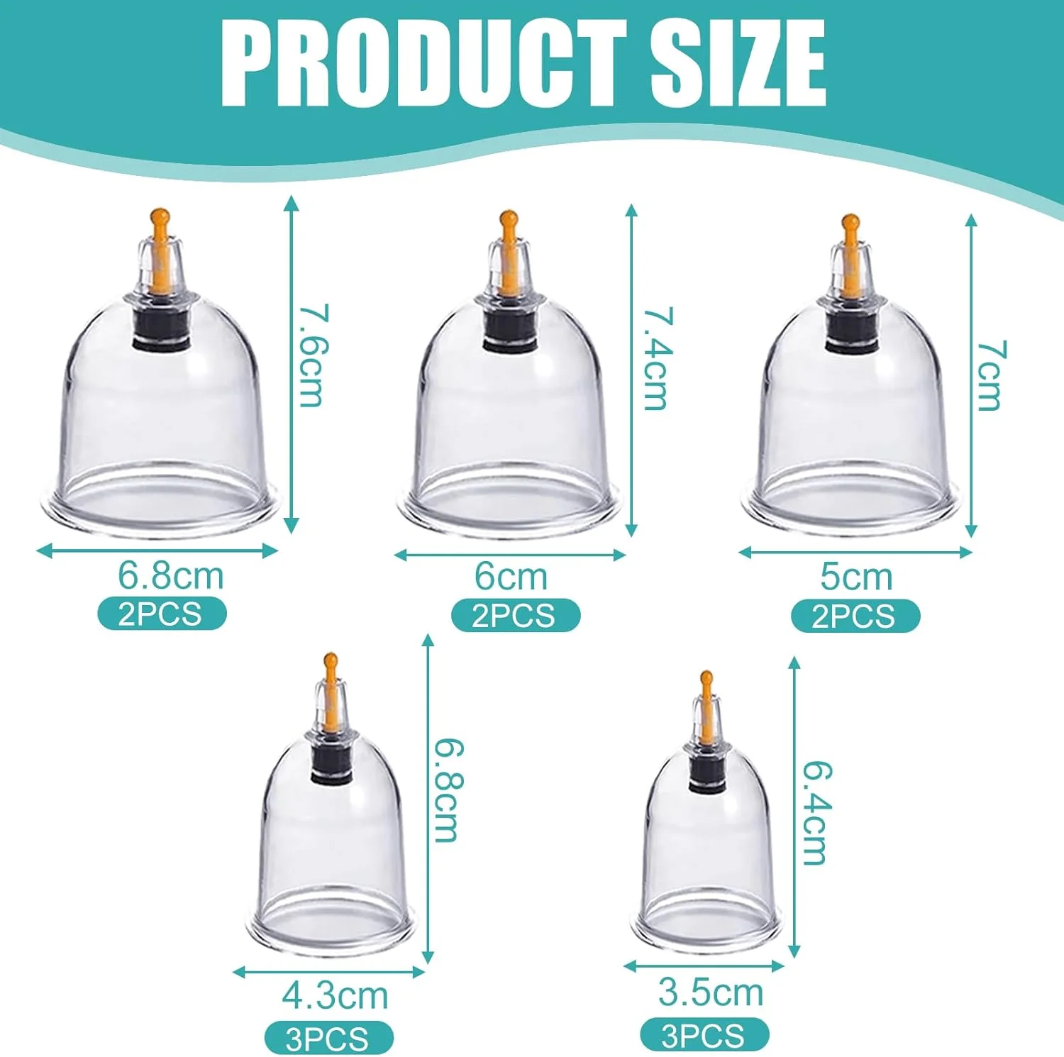 لیوان حجامت با پمپ خلاء، 12 عدد لیوان حجامت سنتی چینی برای صورت و کل بدن، ماساژ خوددرمانی